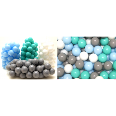Loptičky do suchých bazénov Welox (200ks) - biela, sivá, zelená, modrá